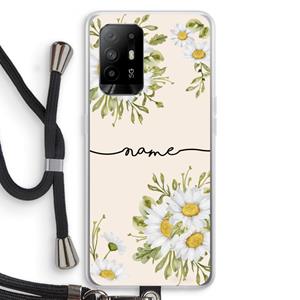 CaseCompany Daisies: Oppo A94 5G Transparant Hoesje met koord