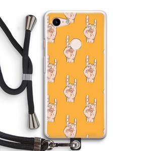 CaseCompany Rock: Pixel 3 Transparant Hoesje met koord