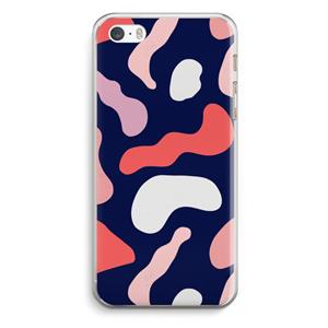 CaseCompany Memphis Shapes Pink: iPhone 5 / 5S / SE Transparant Hoesje