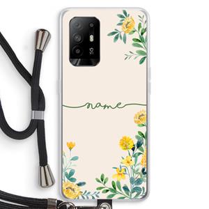 CaseCompany Gele bloemen: Oppo A94 5G Transparant Hoesje met koord