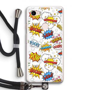 CaseCompany Pow Smack: Pixel 3 Transparant Hoesje met koord
