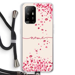 CaseCompany Hartjes en kusjes: Oppo A94 5G Transparant Hoesje met koord