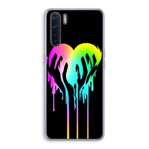 CaseCompany Hold My Heart: Oppo A91 Transparant Hoesje