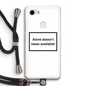 CaseCompany Alone: Pixel 3 Transparant Hoesje met koord