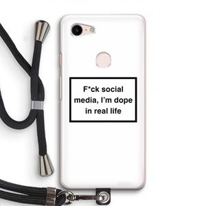CaseCompany I'm dope: Pixel 3 Transparant Hoesje met koord