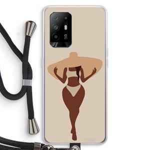 CaseCompany Let's get salty: Oppo A94 5G Transparant Hoesje met koord