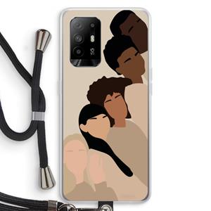 CaseCompany Sweet creatures: Oppo A94 5G Transparant Hoesje met koord