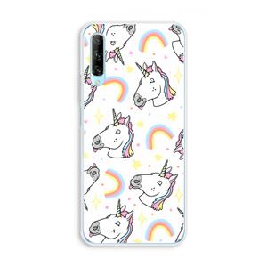 CaseCompany Rainbow Unicorn: Huawei P Smart Pro Transparant Hoesje