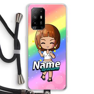 CaseCompany Chibi Maker vrouw: Oppo A94 5G Transparant Hoesje met koord