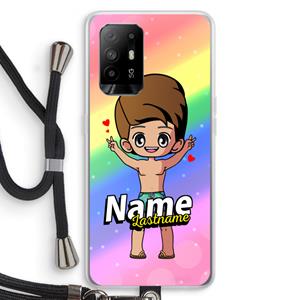 CaseCompany Chibi Maker man: Oppo A94 5G Transparant Hoesje met koord