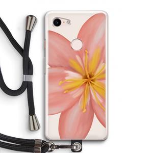 CaseCompany Pink Ellila Flower: Pixel 3 Transparant Hoesje met koord