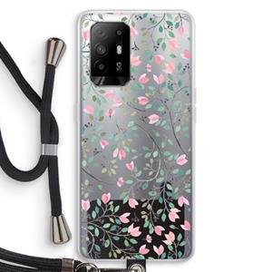 CaseCompany Sierlijke bloemen: Oppo A94 5G Transparant Hoesje met koord