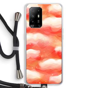 CaseCompany Lichte Wolken: Oppo A94 5G Transparant Hoesje met koord
