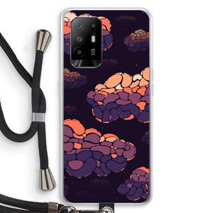 CaseCompany Patroon Wolken: Oppo A94 5G Transparant Hoesje met koord