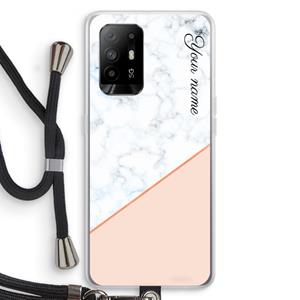 CaseCompany Marmer in stijl: Oppo A94 5G Transparant Hoesje met koord