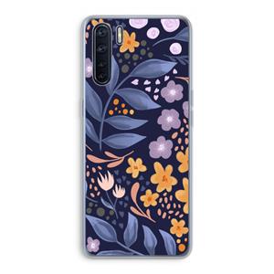 CaseCompany Flowers with blue leaves: Oppo A91 Transparant Hoesje