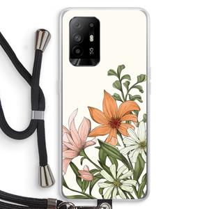 CaseCompany Floral bouquet: Oppo A94 5G Transparant Hoesje met koord