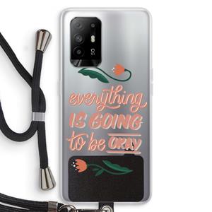 CaseCompany Optimistic flower girl: Oppo A94 5G Transparant Hoesje met koord