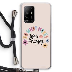 CaseCompany Happy days: Oppo A94 5G Transparant Hoesje met koord