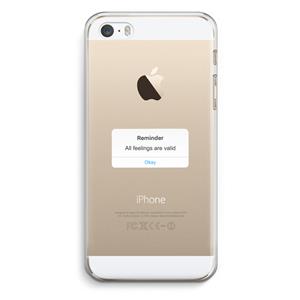 CaseCompany Reminder: iPhone 5 / 5S / SE Transparant Hoesje