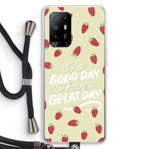 CaseCompany Don't forget to have a great day: Oppo A94 5G Transparant Hoesje met koord