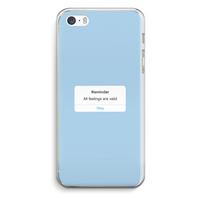 CaseCompany Reminder: iPhone 5 / 5S / SE Transparant Hoesje