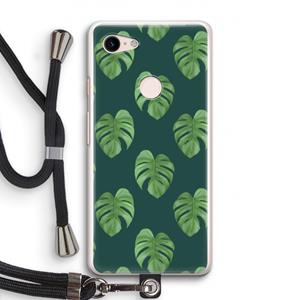 CaseCompany Monstera leaves: Pixel 3 Transparant Hoesje met koord