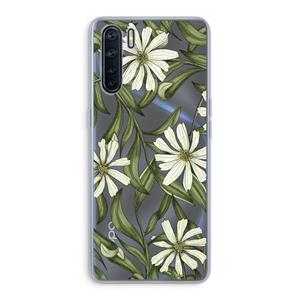 CaseCompany Wit bloemenpatroon: Oppo A91 Transparant Hoesje