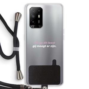 CaseCompany gij moogt er zijn: Oppo A94 5G Transparant Hoesje met koord