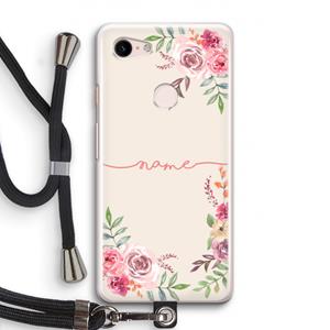 CaseCompany Rozen: Pixel 3 Transparant Hoesje met koord