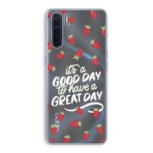 CaseCompany Don't forget to have a great day: Oppo A91 Transparant Hoesje