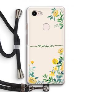 CaseCompany Gele bloemen: Pixel 3 Transparant Hoesje met koord