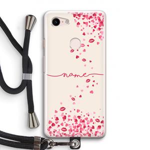 CaseCompany Hartjes en kusjes: Pixel 3 Transparant Hoesje met koord