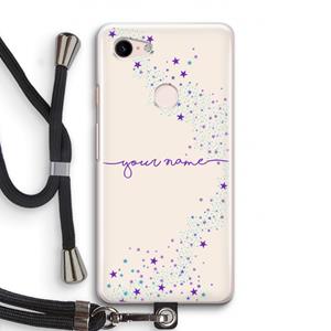 CaseCompany Sterren: Pixel 3 Transparant Hoesje met koord
