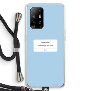CaseCompany Reminder: Oppo A94 5G Transparant Hoesje met koord