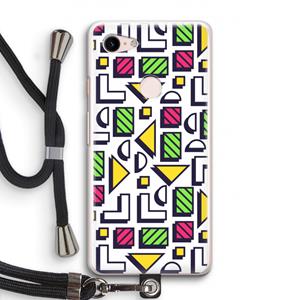 CaseCompany 8-bit N°4: Pixel 3 Transparant Hoesje met koord