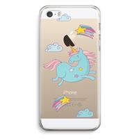 CaseCompany Vliegende eenhoorn: iPhone 5 / 5S / SE Transparant Hoesje