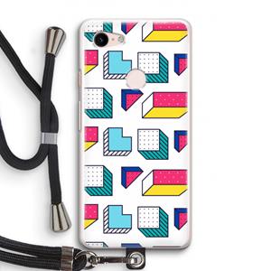 CaseCompany 8-bit N°7: Pixel 3 Transparant Hoesje met koord