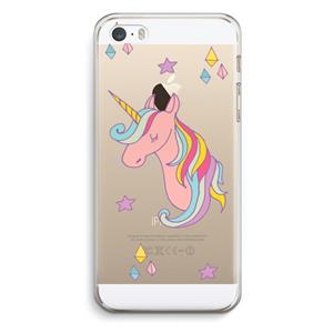 CaseCompany Roze eenhoorn: iPhone 5 / 5S / SE Transparant Hoesje