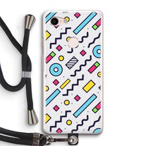 CaseCompany 8-bit N°8: Pixel 3 Transparant Hoesje met koord
