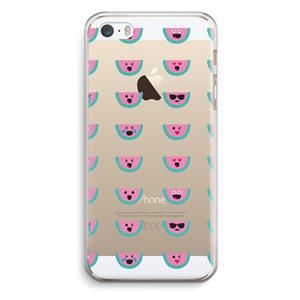 CaseCompany Smiley watermeloenprint: iPhone 5 / 5S / SE Transparant Hoesje