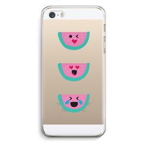 CaseCompany Smiley watermeloen: iPhone 5 / 5S / SE Transparant Hoesje