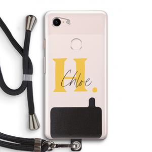 CaseCompany Amber Script: Pixel 3 Transparant Hoesje met koord