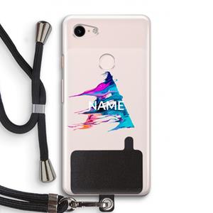 CaseCompany Abstract Spectrum: Pixel 3 Transparant Hoesje met koord