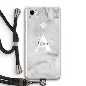 CaseCompany Ivory Marble: Pixel 3 Transparant Hoesje met koord