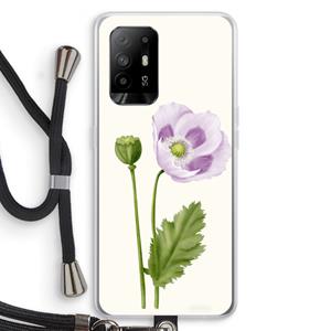 CaseCompany Purple poppy: Oppo A94 5G Transparant Hoesje met koord