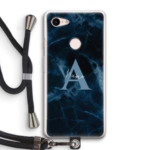 CaseCompany Midnight Marble: Pixel 3 Transparant Hoesje met koord