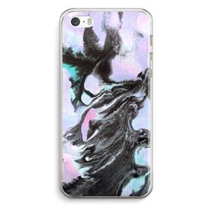 CaseCompany Pastel zwart: iPhone 5 / 5S / SE Transparant Hoesje