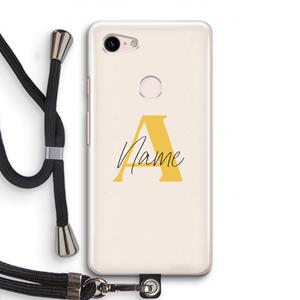 CaseCompany Amber Script: Pixel 3 Transparant Hoesje met koord