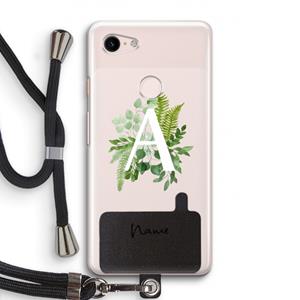 CaseCompany Green Brush: Pixel 3 Transparant Hoesje met koord